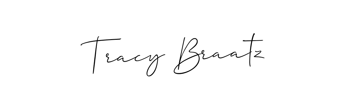 You should practise on your own different ways (Allison_Script) to write your name (Tracy Braatz) in signature. don't let someone else do it for you. Tracy Braatz signature style 2 images and pictures png