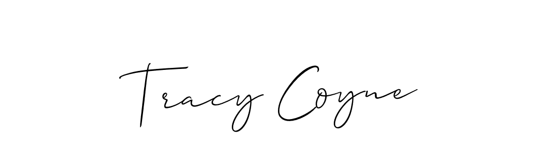 You should practise on your own different ways (Allison_Script) to write your name (Tracy Coyne) in signature. don't let someone else do it for you. Tracy Coyne signature style 2 images and pictures png
