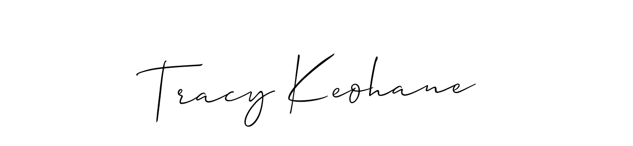 You should practise on your own different ways (Allison_Script) to write your name (Tracy Keohane) in signature. don't let someone else do it for you. Tracy Keohane signature style 2 images and pictures png