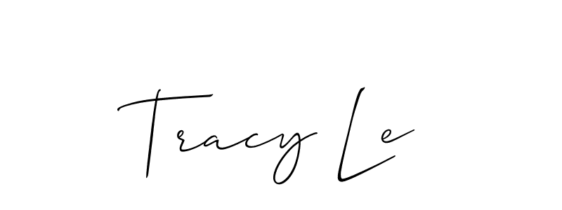 You should practise on your own different ways (Allison_Script) to write your name (Tracy Le) in signature. don't let someone else do it for you. Tracy Le signature style 2 images and pictures png