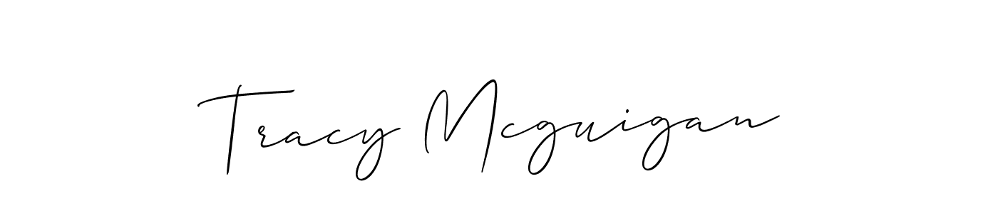 You should practise on your own different ways (Allison_Script) to write your name (Tracy Mcguigan) in signature. don't let someone else do it for you. Tracy Mcguigan signature style 2 images and pictures png