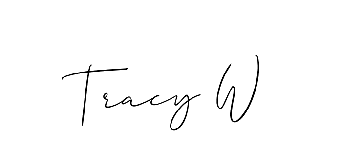 How to make Tracy W name signature. Use Allison_Script style for creating short signs online. This is the latest handwritten sign. Tracy W signature style 2 images and pictures png