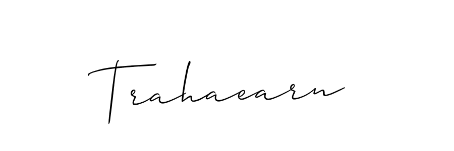 The best way (Allison_Script) to make a short signature is to pick only two or three words in your name. The name Trahaearn include a total of six letters. For converting this name. Trahaearn signature style 2 images and pictures png