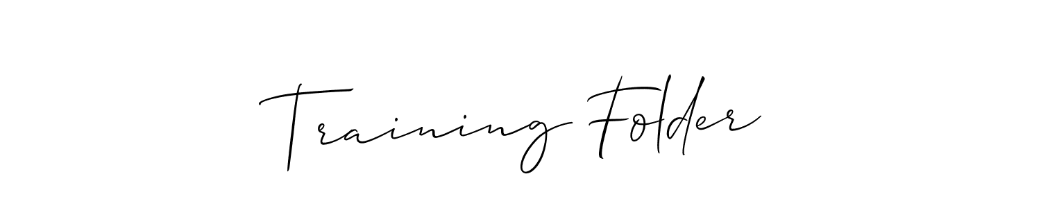 Allison_Script is a professional signature style that is perfect for those who want to add a touch of class to their signature. It is also a great choice for those who want to make their signature more unique. Get Training Folder name to fancy signature for free. Training Folder signature style 2 images and pictures png