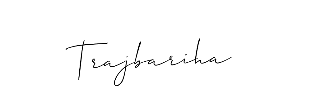 Trajbariha stylish signature style. Best Handwritten Sign (Allison_Script) for my name. Handwritten Signature Collection Ideas for my name Trajbariha. Trajbariha signature style 2 images and pictures png