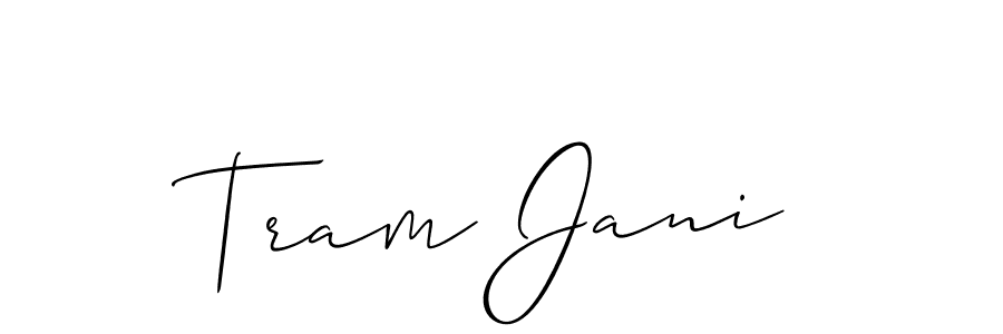 Create a beautiful signature design for name Tram Jani. With this signature (Allison_Script) fonts, you can make a handwritten signature for free. Tram Jani signature style 2 images and pictures png