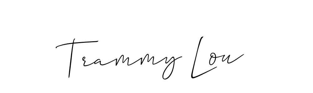 Create a beautiful signature design for name Trammy Lou. With this signature (Allison_Script) fonts, you can make a handwritten signature for free. Trammy Lou signature style 2 images and pictures png