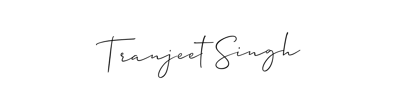 How to make Tranjeet Singh name signature. Use Allison_Script style for creating short signs online. This is the latest handwritten sign. Tranjeet Singh signature style 2 images and pictures png