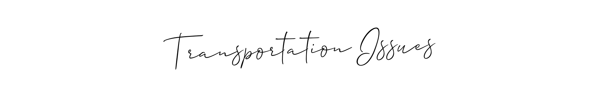 How to Draw Transportation Issues signature style? Allison_Script is a latest design signature styles for name Transportation Issues. Transportation Issues signature style 2 images and pictures png