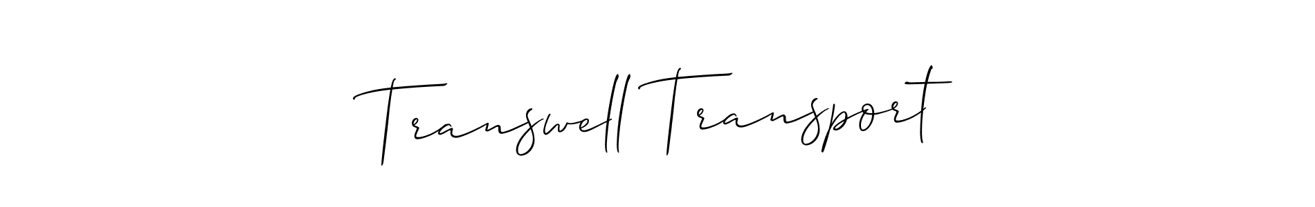 The best way (Allison_Script) to make a short signature is to pick only two or three words in your name. The name Transwell Transport include a total of six letters. For converting this name. Transwell Transport signature style 2 images and pictures png