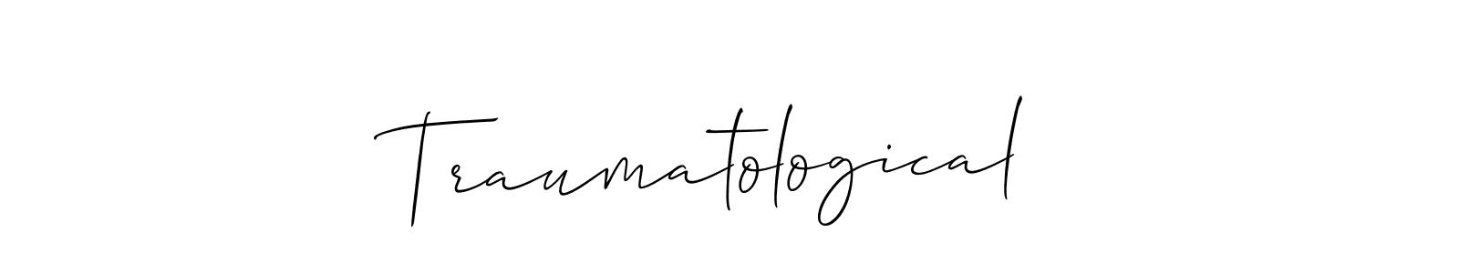 Allison_Script is a professional signature style that is perfect for those who want to add a touch of class to their signature. It is also a great choice for those who want to make their signature more unique. Get Traumatological  name to fancy signature for free. Traumatological  signature style 2 images and pictures png