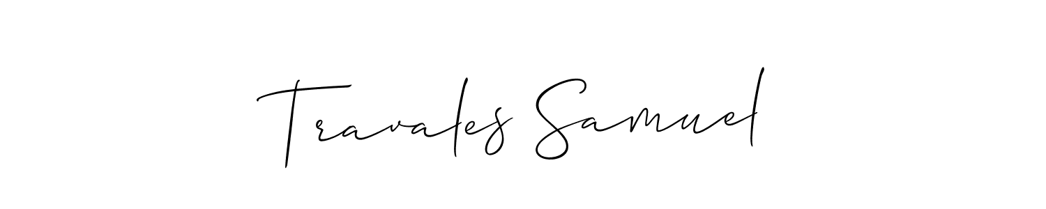 The best way (Allison_Script) to make a short signature is to pick only two or three words in your name. The name Travales Samuel include a total of six letters. For converting this name. Travales Samuel signature style 2 images and pictures png