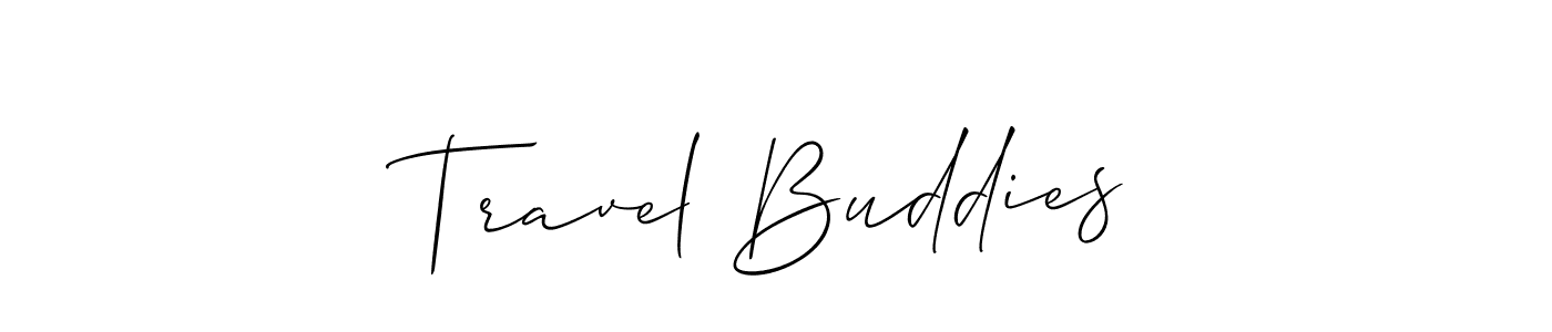 Travel Buddies stylish signature style. Best Handwritten Sign (Allison_Script) for my name. Handwritten Signature Collection Ideas for my name Travel Buddies. Travel Buddies signature style 2 images and pictures png