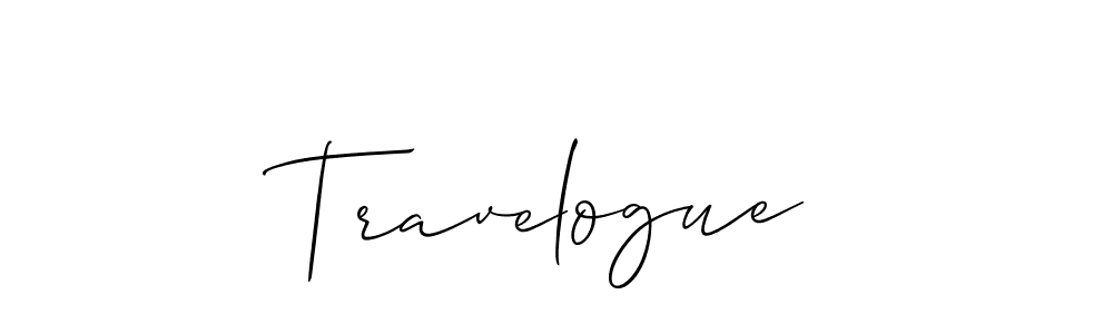 Make a beautiful signature design for name Travelogue. With this signature (Allison_Script) style, you can create a handwritten signature for free. Travelogue signature style 2 images and pictures png