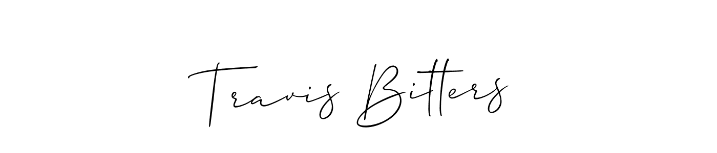 The best way (Allison_Script) to make a short signature is to pick only two or three words in your name. The name Travis Bitters include a total of six letters. For converting this name. Travis Bitters signature style 2 images and pictures png