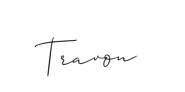 How to make Travon signature? Allison_Script is a professional autograph style. Create handwritten signature for Travon name. Travon signature style 2 images and pictures png