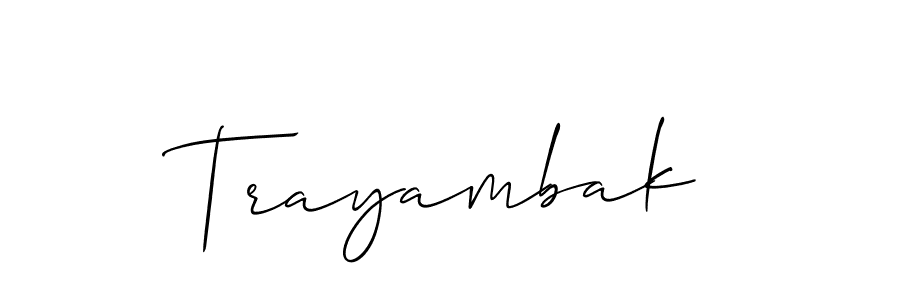 Create a beautiful signature design for name Trayambak. With this signature (Allison_Script) fonts, you can make a handwritten signature for free. Trayambak signature style 2 images and pictures png