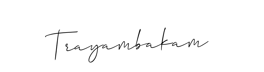 Trayambakam stylish signature style. Best Handwritten Sign (Allison_Script) for my name. Handwritten Signature Collection Ideas for my name Trayambakam. Trayambakam signature style 2 images and pictures png