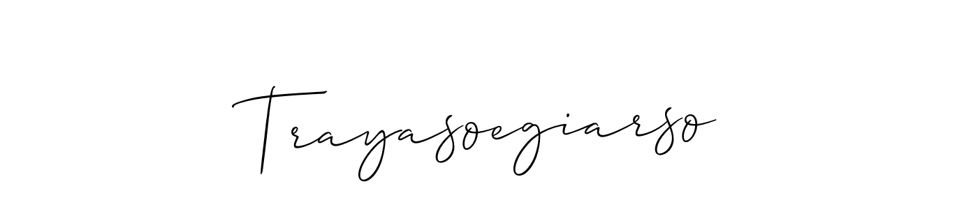 You should practise on your own different ways (Allison_Script) to write your name (Trayasoegiarso) in signature. don't let someone else do it for you. Trayasoegiarso signature style 2 images and pictures png
