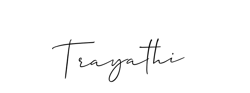 Use a signature maker to create a handwritten signature online. With this signature software, you can design (Allison_Script) your own signature for name Trayathi. Trayathi signature style 2 images and pictures png