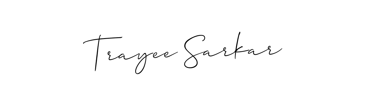 if you are searching for the best signature style for your name Trayee Sarkar. so please give up your signature search. here we have designed multiple signature styles  using Allison_Script. Trayee Sarkar signature style 2 images and pictures png
