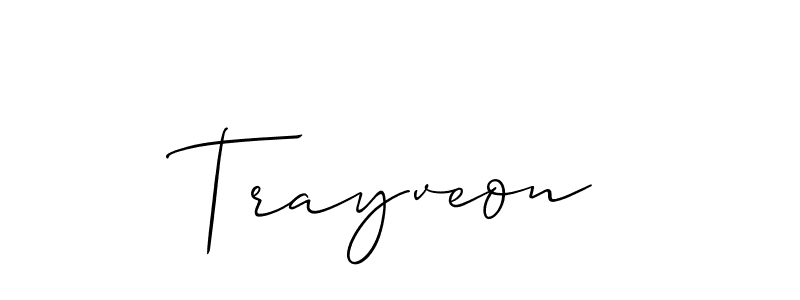 Use a signature maker to create a handwritten signature online. With this signature software, you can design (Allison_Script) your own signature for name Trayveon. Trayveon signature style 2 images and pictures png