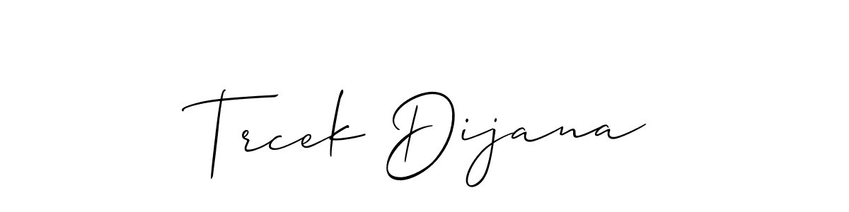 This is the best signature style for the Trcek Dijana name. Also you like these signature font (Allison_Script). Mix name signature. Trcek Dijana signature style 2 images and pictures png