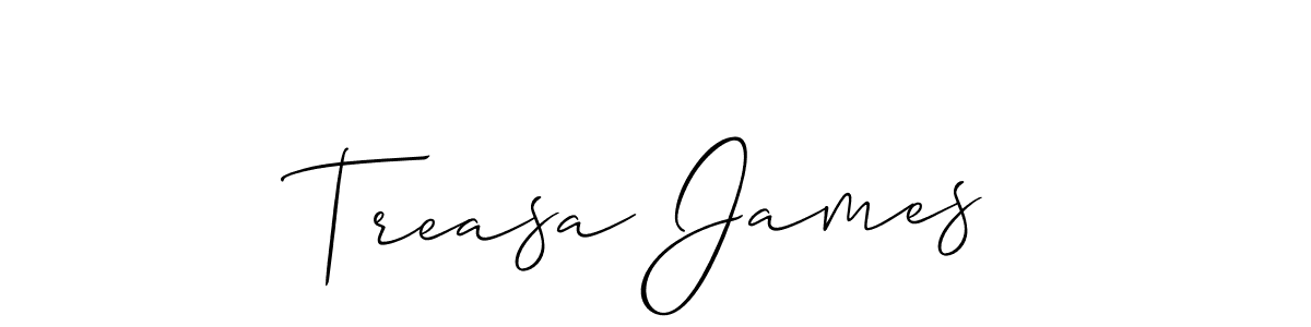 Treasa James stylish signature style. Best Handwritten Sign (Allison_Script) for my name. Handwritten Signature Collection Ideas for my name Treasa James. Treasa James signature style 2 images and pictures png