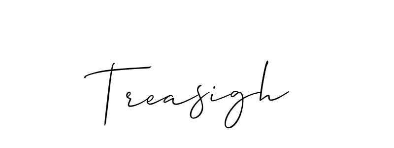 Allison_Script is a professional signature style that is perfect for those who want to add a touch of class to their signature. It is also a great choice for those who want to make their signature more unique. Get Treasigh name to fancy signature for free. Treasigh signature style 2 images and pictures png