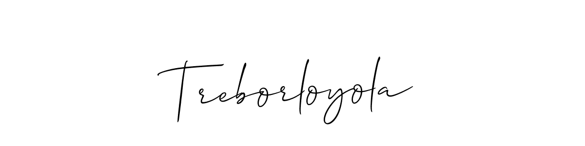 How to make Treborloyola signature? Allison_Script is a professional autograph style. Create handwritten signature for Treborloyola name. Treborloyola signature style 2 images and pictures png