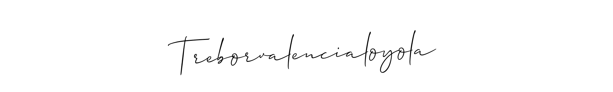How to Draw Treborvalencialoyola signature style? Allison_Script is a latest design signature styles for name Treborvalencialoyola. Treborvalencialoyola signature style 2 images and pictures png