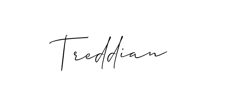 if you are searching for the best signature style for your name Treddian. so please give up your signature search. here we have designed multiple signature styles  using Allison_Script. Treddian signature style 2 images and pictures png