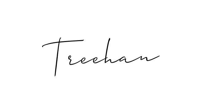 How to make Treehan signature? Allison_Script is a professional autograph style. Create handwritten signature for Treehan name. Treehan signature style 2 images and pictures png
