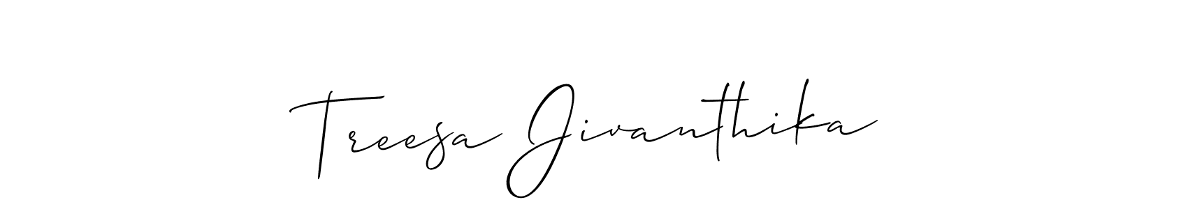 It looks lik you need a new signature style for name Treesa Jivanthika. Design unique handwritten (Allison_Script) signature with our free signature maker in just a few clicks. Treesa Jivanthika signature style 2 images and pictures png