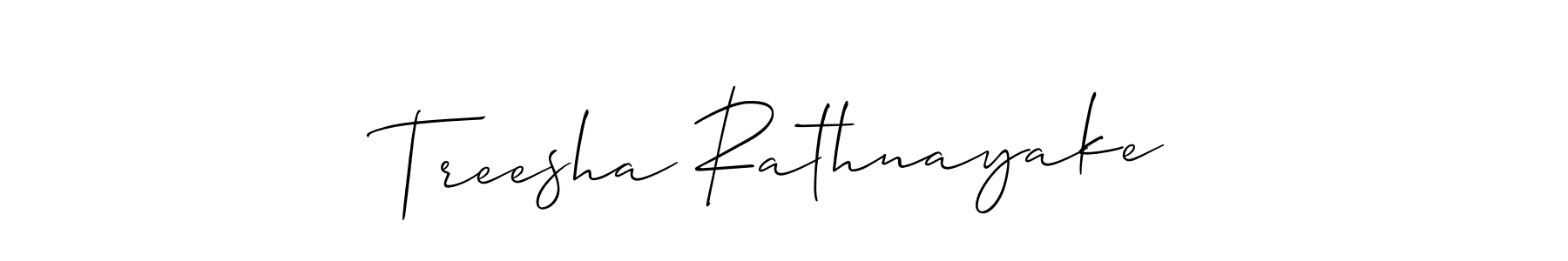 How to make Treesha Rathnayake signature? Allison_Script is a professional autograph style. Create handwritten signature for Treesha Rathnayake name. Treesha Rathnayake signature style 2 images and pictures png