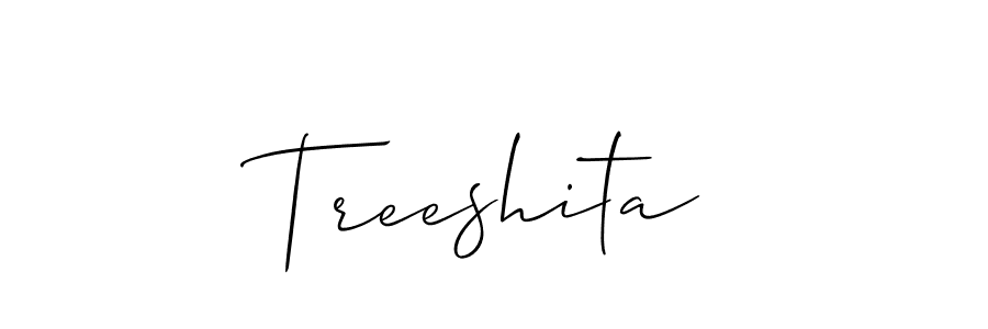 Treeshita stylish signature style. Best Handwritten Sign (Allison_Script) for my name. Handwritten Signature Collection Ideas for my name Treeshita. Treeshita signature style 2 images and pictures png