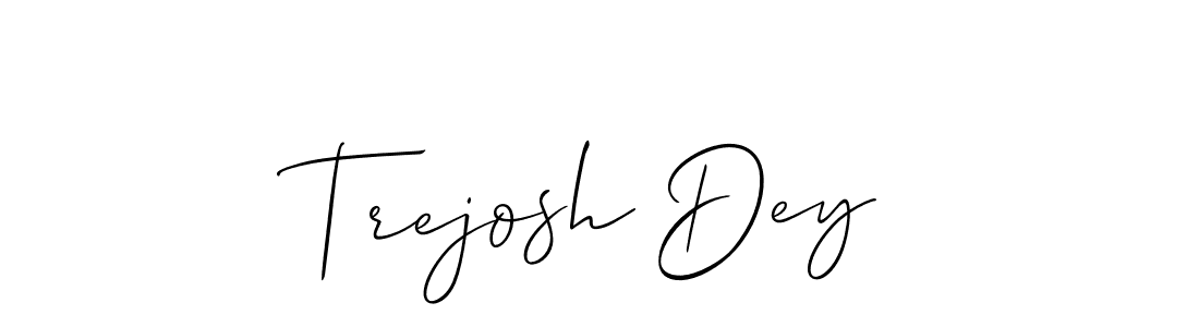 How to make Trejosh Dey name signature. Use Allison_Script style for creating short signs online. This is the latest handwritten sign. Trejosh Dey signature style 2 images and pictures png