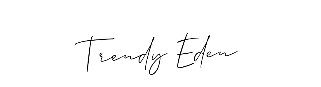 Check out images of Autograph of Trendy Eden name. Actor Trendy Eden Signature Style. Allison_Script is a professional sign style online. Trendy Eden signature style 2 images and pictures png