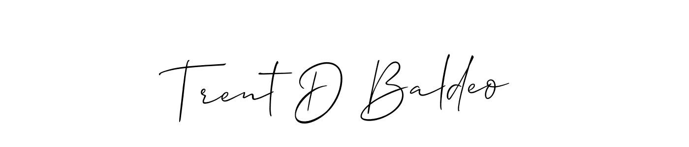 Make a beautiful signature design for name Trent D Baldeo. With this signature (Allison_Script) style, you can create a handwritten signature for free. Trent D Baldeo signature style 2 images and pictures png
