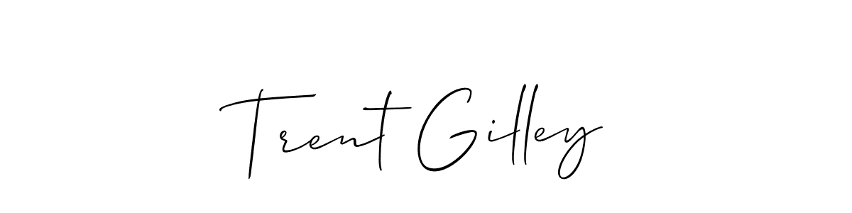 Allison_Script is a professional signature style that is perfect for those who want to add a touch of class to their signature. It is also a great choice for those who want to make their signature more unique. Get Trent Gilley name to fancy signature for free. Trent Gilley signature style 2 images and pictures png