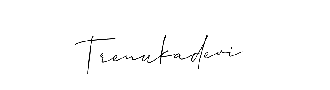 Use a signature maker to create a handwritten signature online. With this signature software, you can design (Allison_Script) your own signature for name Trenukadevi. Trenukadevi signature style 2 images and pictures png