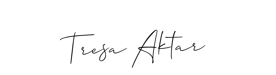 if you are searching for the best signature style for your name Tresa Aktar. so please give up your signature search. here we have designed multiple signature styles  using Allison_Script. Tresa Aktar signature style 2 images and pictures png