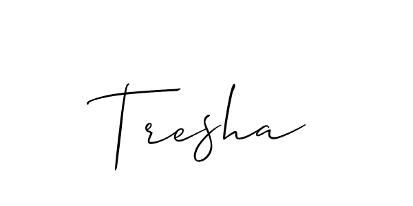 How to make Tresha signature? Allison_Script is a professional autograph style. Create handwritten signature for Tresha name. Tresha signature style 2 images and pictures png