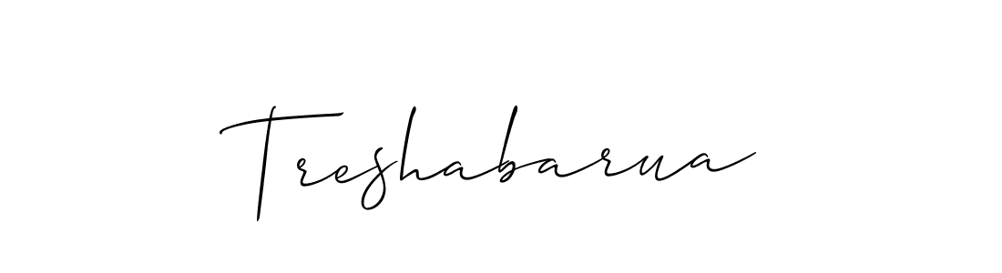 How to Draw Treshabarua signature style? Allison_Script is a latest design signature styles for name Treshabarua. Treshabarua signature style 2 images and pictures png