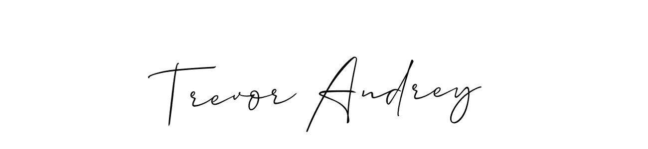 Design your own signature with our free online signature maker. With this signature software, you can create a handwritten (Allison_Script) signature for name Trevor Andrey. Trevor Andrey signature style 2 images and pictures png