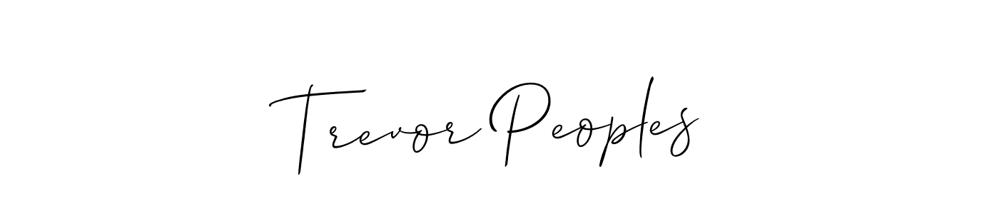 How to make Trevor Peoples name signature. Use Allison_Script style for creating short signs online. This is the latest handwritten sign. Trevor Peoples signature style 2 images and pictures png