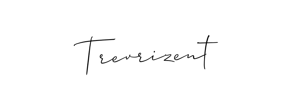 The best way (Allison_Script) to make a short signature is to pick only two or three words in your name. The name Trevrizent include a total of six letters. For converting this name. Trevrizent signature style 2 images and pictures png