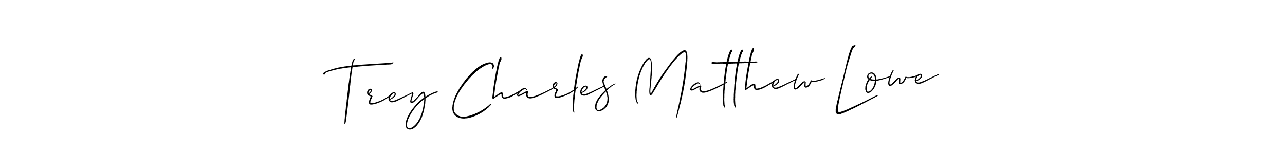 Similarly Allison_Script is the best handwritten signature design. Signature creator online .You can use it as an online autograph creator for name Trey Charles Matthew Lowe. Trey Charles Matthew Lowe signature style 2 images and pictures png