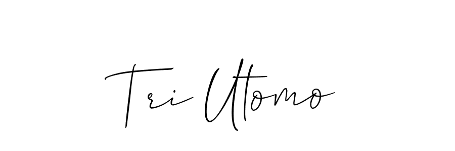 Allison_Script is a professional signature style that is perfect for those who want to add a touch of class to their signature. It is also a great choice for those who want to make their signature more unique. Get Tri Utomo name to fancy signature for free. Tri Utomo signature style 2 images and pictures png