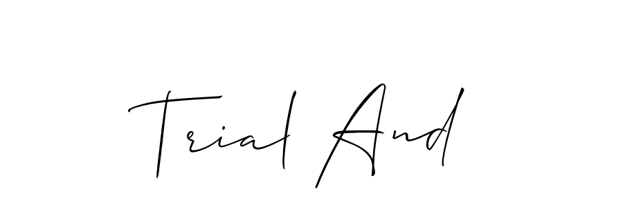 How to Draw Trial And signature style? Allison_Script is a latest design signature styles for name Trial And. Trial And signature style 2 images and pictures png